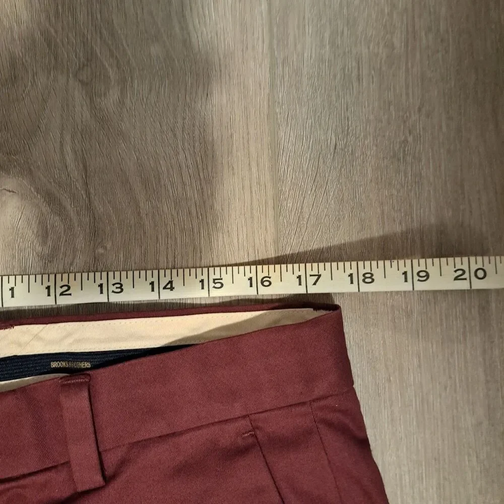 Brooks Brothers Men's Cotton‎ Clark Chino Pants Maroon 36x32 (Measures 35x32)